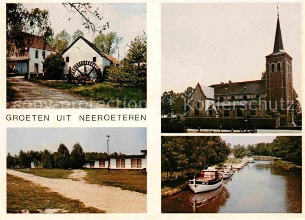 Neeroeteren Kirche Bootsanlegestelle Wassermühle