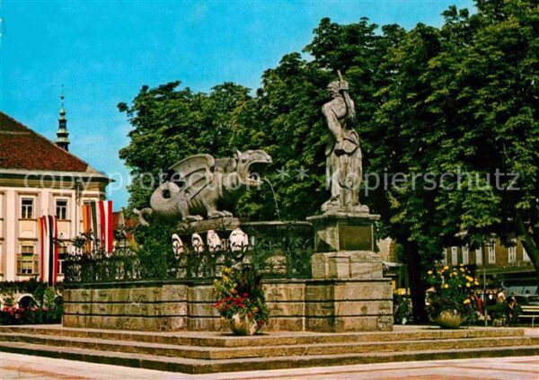 Klagenfurt Woerthersee Lindwurmbrunnen Neuer Platz