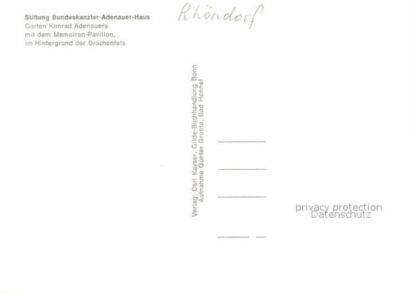 Rhoendorf Memoiren Pavillon Garten Konrad Adenaue – Bild 2