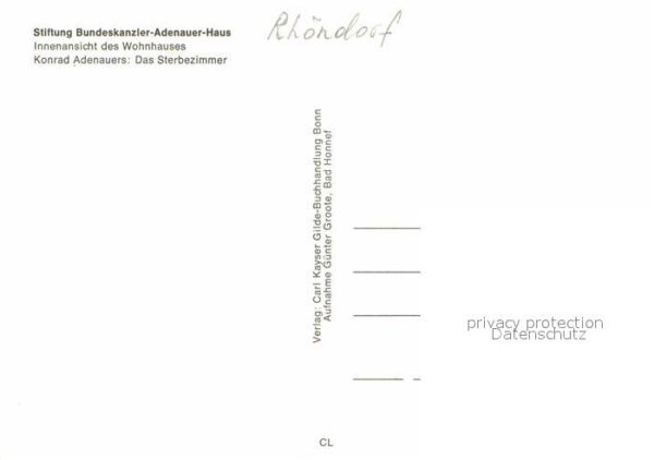 Rhoendorf Konrad Adenauer Sterbezimmer – Bild 2
