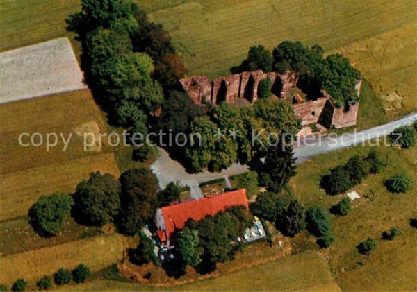 Aura Saale Terrassencafe Ruine Aura Luftbild