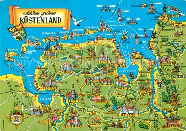 Cuxhaven Nordseebad Panoramakarte