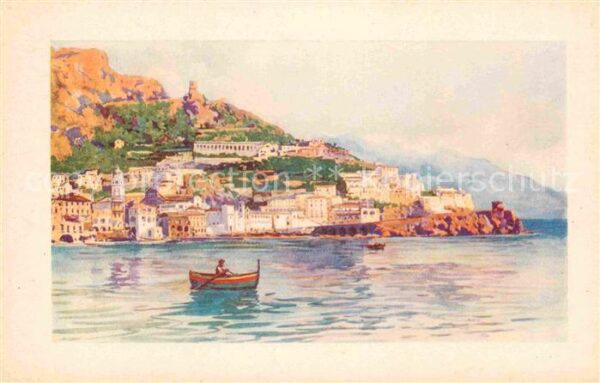 Amalfi Seepanorama Künstlerkarte