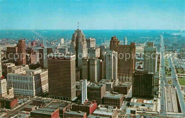 Detroit Michigan Fliegeraufnahme Skyline