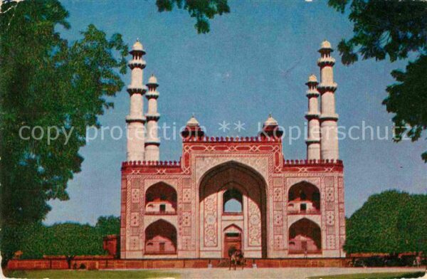 Agra Uttar Pradesh Gateway Akbars Tomb Sikandra