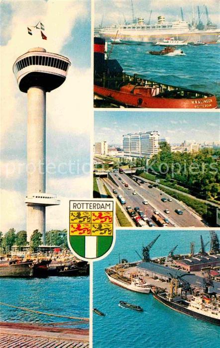 Rotterdam Aussichtsturm Fliegeraufnahme Hafen