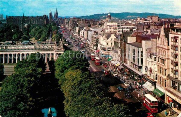 Edinburgh Scotland Princess Street from Scott Monument