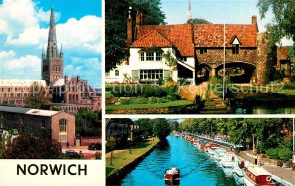 Norwich UK Cathedral Pulls-Ferry River