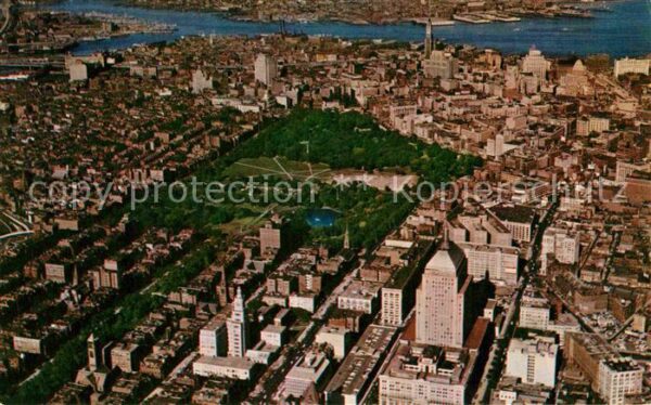 Boston Massachusetts Fliegeraufnahme Skylin with Public Gard