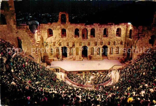 Athenes Athen Das Odeon of Herode Atticus Konzert