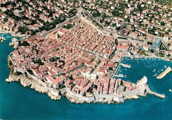 Dubrovnik Ragusa Fliegeraufnahme mit Hafen