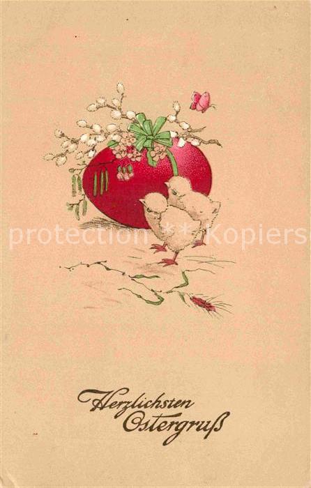 Ostern Easter Paques Küken Osterei Schmetterling Weidenkätzc