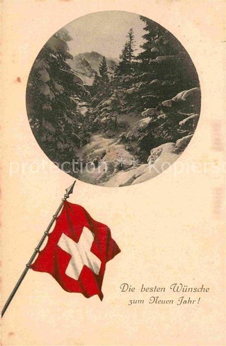 Neujahr Fahne Schweiz