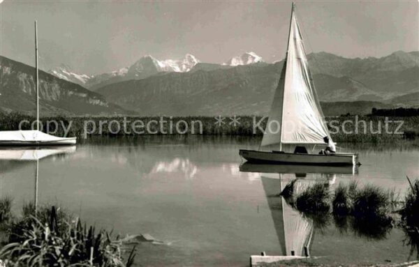 Segelboote Thunersee Eiger Mönch Jungfrau