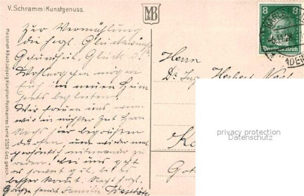 Kuenstlerkarte V. Schramm Kunstgenuss – Bild 2