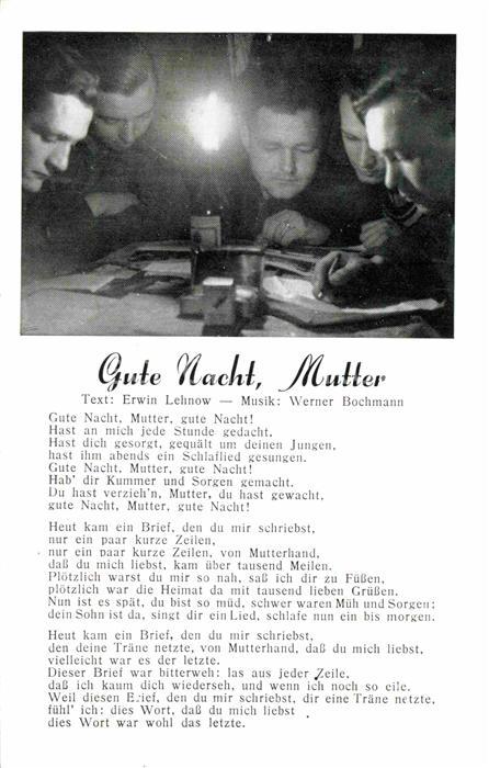 Liederkarte Gute Nacht Mutter