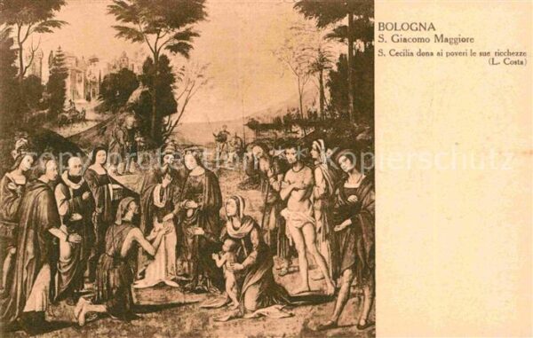 Kuenstlerkarte L. Costa S. Cecilia dona ai poveri le s