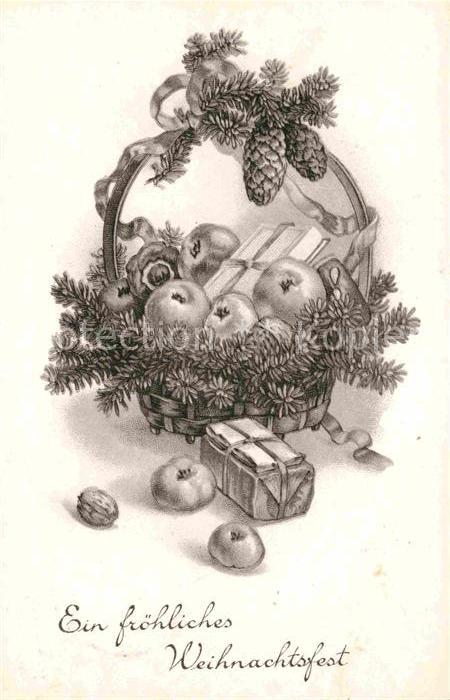 Weihnachten Äpfel Tannenzapfen Geschenke