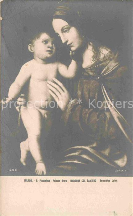 Kuenstlerkarte Alte Kuenstler Bernardino Luini Madonna col Bambino