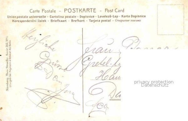 Kuenstlerkarte A. Asti Frau – Bild 2
