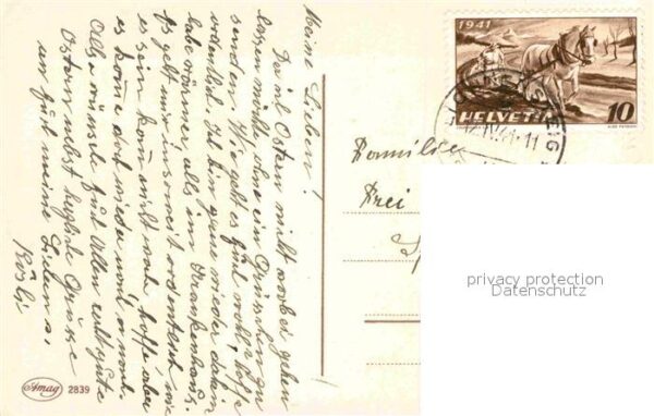Ostern Easter Paques Schafe Windmühle Baum Litho – Bild 2