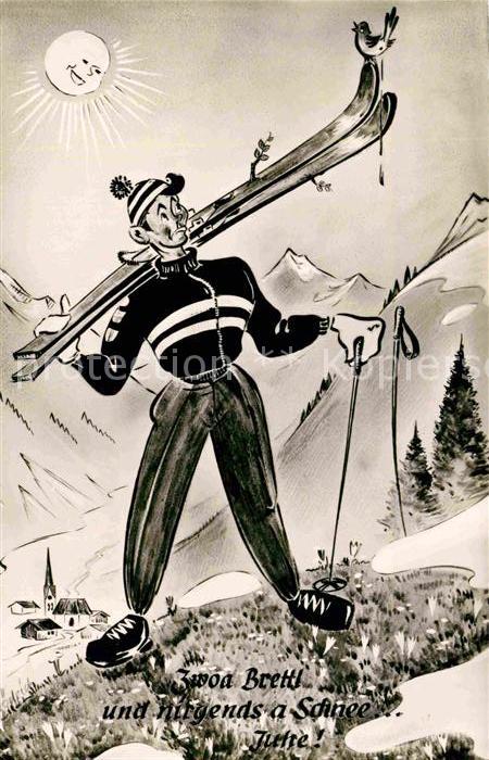 Skifahren Sonne Humor
