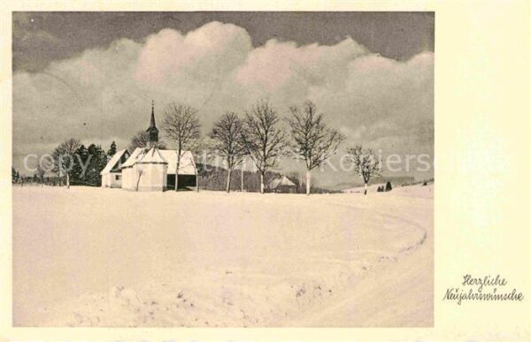 Neujahr Kirche Landschaft Winter