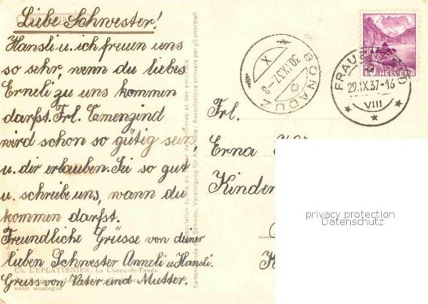 Kuenstlerkarte Ch. l'Eplattenier Pferde See – Bild 2