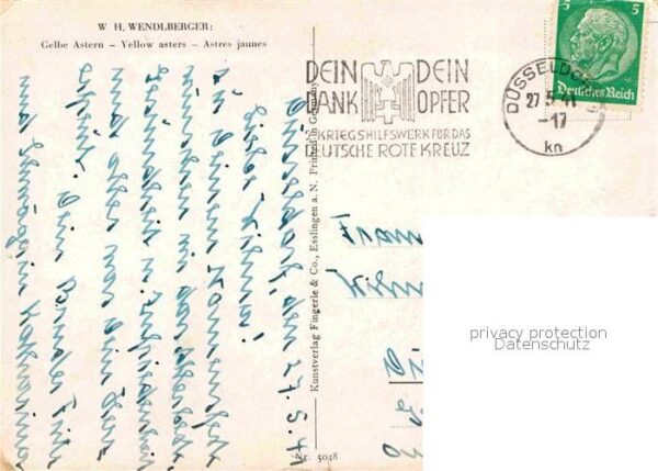 Kuenstlerkarte W.H. Wendlberger Gelbe Astern – Bild 2