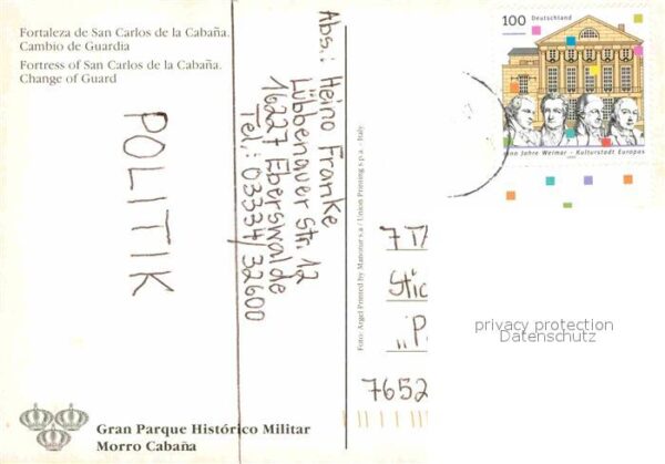 Leibgarde Wache Fortaleza San Carlos de la Cabana Cambi – Bild 2