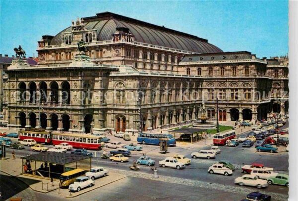 Opergebaeude Wien Staatsoper Strassenbahn