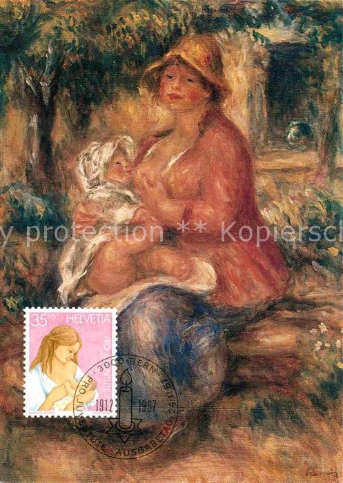 Kuenstlerkarte Auguste Renoir Aline Renoir ihren Sohn