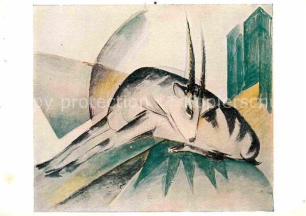 Kuenstlerkarte Franz Marc Gazelle