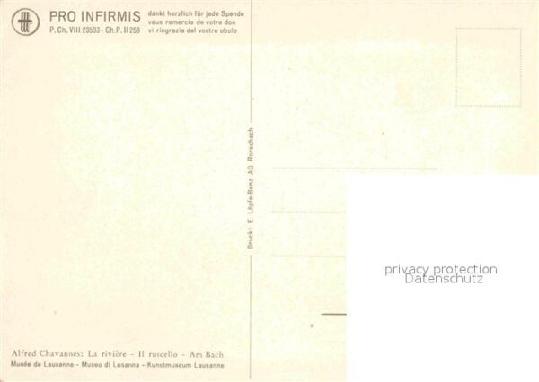 Kuenstlerkarte Alfred Chavannes La Riviere Pro Infirmi – Bild 2