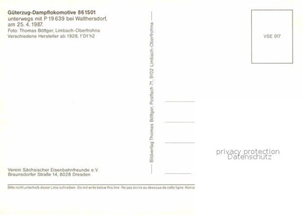 Lokomotive Güterzug-Dampflokomotive 861501 Walther – Bild 2