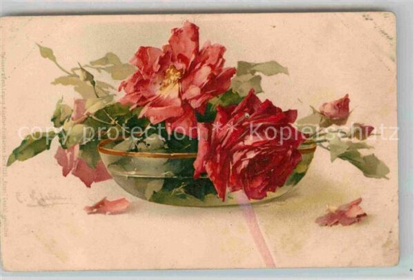 Klein Catharina Kuenstlerlitho Rosen Litho