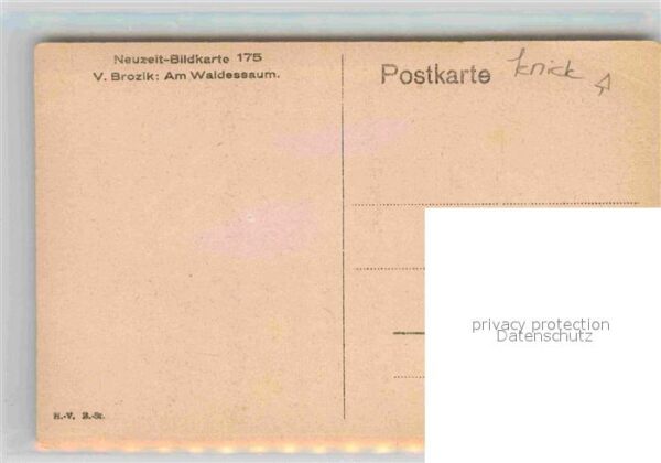 Kuenstlerkarte V. Brozik Am Waldessaum – Bild 2