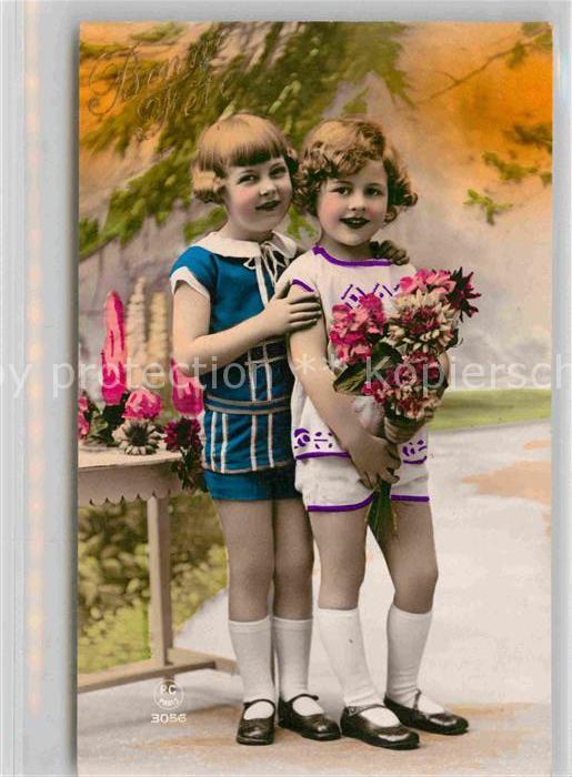 Foto PC Paris Nr. 3056 Kinder Blumen