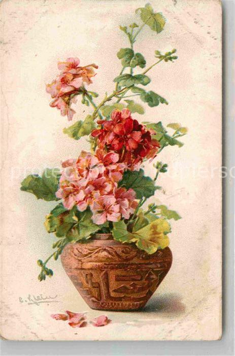 Klein Catharina Kuenstlerlitho Blumen Litho