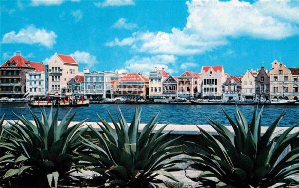 Curacao Niederlaendische Antillen Buildings lining waterfront typical old