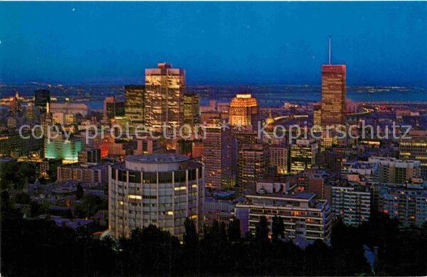 Montreal Quebec at night as seen from Mount Royal