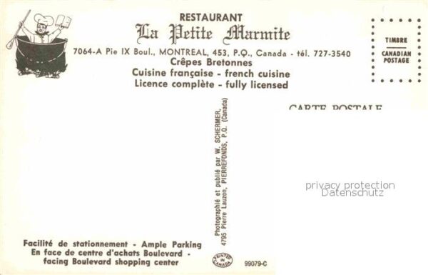 Montreal Quebec Restaurant La Petite Marmite – Bild 2
