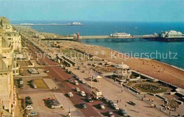 Brighton East Sussex Kings Road and the two Piers