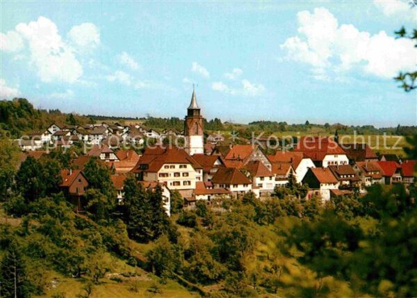 Dornstetten Wuerttemberg Ortsansicht mit Kirche Luftkurort