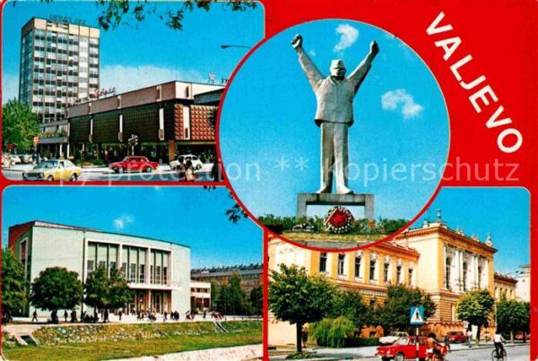 Valjevo Hochhaus Gebäude Denkmal Statue