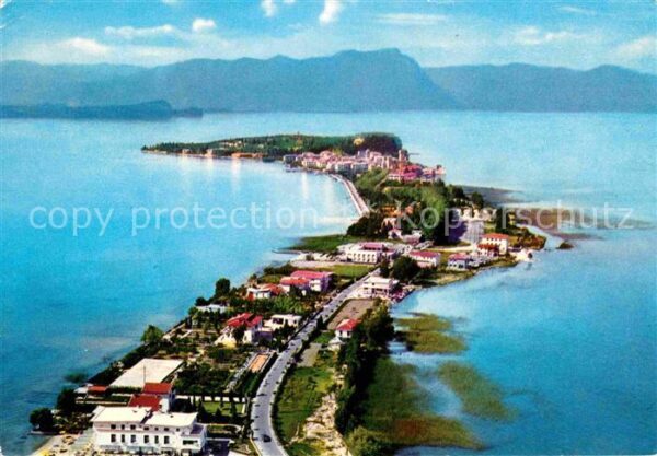 Sirmione Lago di Garda Penisola veduta aerea Halbinsel Gardase