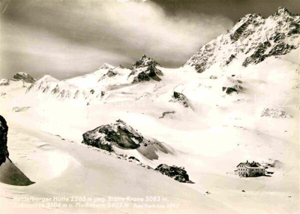 Heidelberger Huette Winterpanorama Silvretta