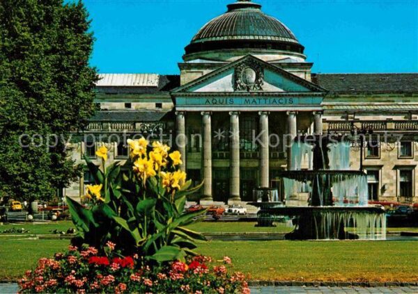 Wiesbaden Kurpark Kurhaus Brunnen Huber Karte Nr