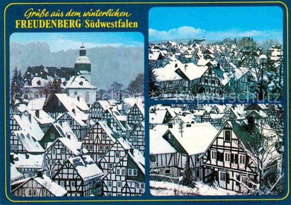 Freudenberg Westfalen Altstadt mit Kirche Fachwerkhäuser Wint