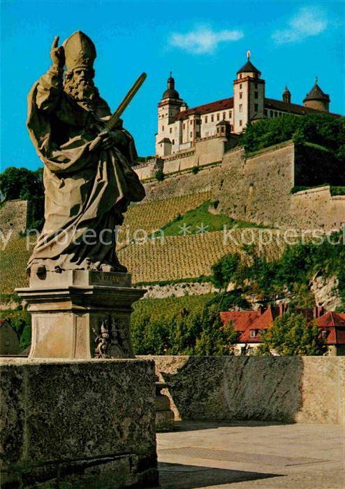 Wuerzburg St Kilianus Statue Festung Marienberg